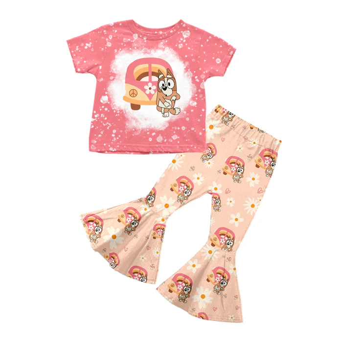 6.13 Baby Girls Dog Bus Pants Clothes Sets preorder(moq 5)