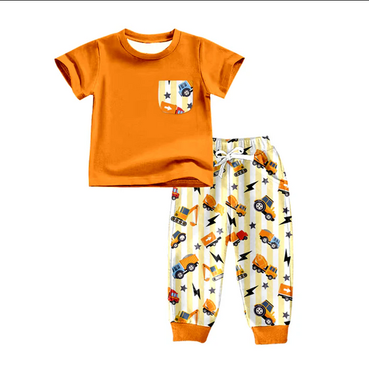 6.13 Baby Boys Pocket Shirt Construction Pants Clothes Sets preorder(moq 5)