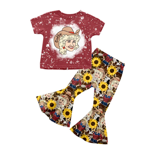 6.13 Baby Girls Sing Sunflower Bell Pants Clothes Sets preorder(moq 5)