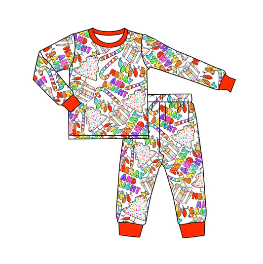 6.13 Baby Boys Merry And Bright Pajamas Clothes Sets preorder(moq 5)