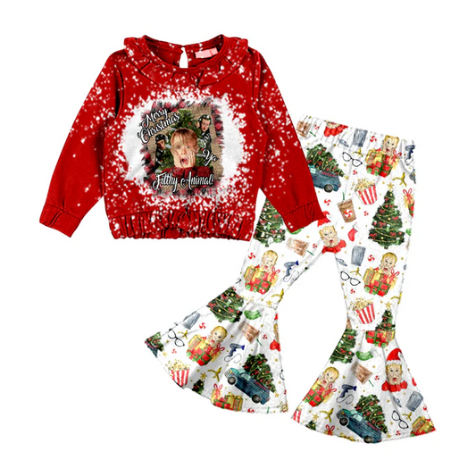 6.13 Baby Girls Merry Christmas Bell Pants Clothes Sets preorder(moq 5)