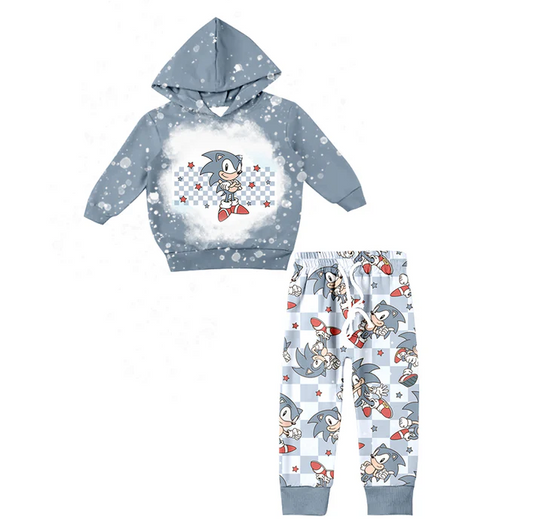 6.13 Baby Boys Hoodie Cartoon Plaid Pajamas Clothes Sets preorder(moq 5)