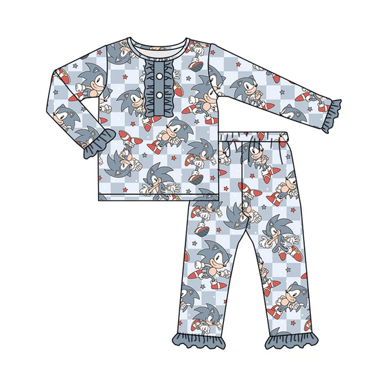 6.13 Baby Girls Cartoon Plaid Pajamas Clothes Sets preorder(moq 5)