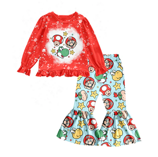 6.13 Baby Girls Game Red Pants Clothes Sets preorder(moq 5)