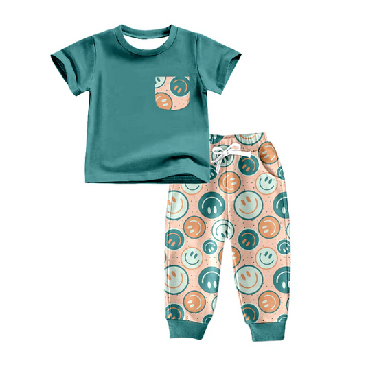 6.13 Baby Boys Smile Pocket Pants Clothes Sets preorder(moq 5)