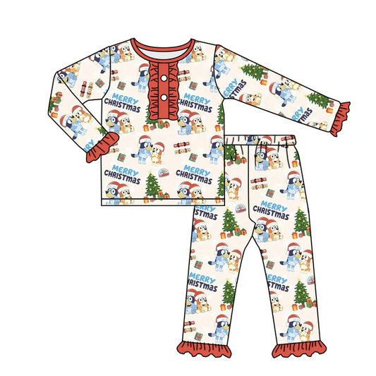 6.13 Baby Girls Cartoon Dogs Pajamas Clothes Sets preorder(moq 5）
