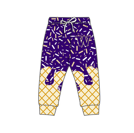 6.14 Preorder (moq 5)Baby Boys Purple W Drip Team Legging Pants