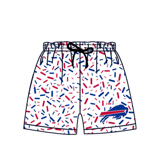 6.14 Preorder (moq 5)Baby Boys Hot Blue Bull Drip Team Shorts Bottoms