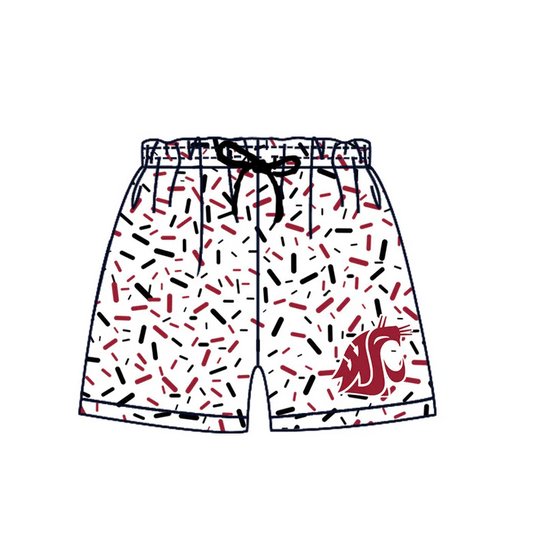 6.14Preorder (moq 5)Baby Boys Red Cougars Drip Team Shorts Bottoms