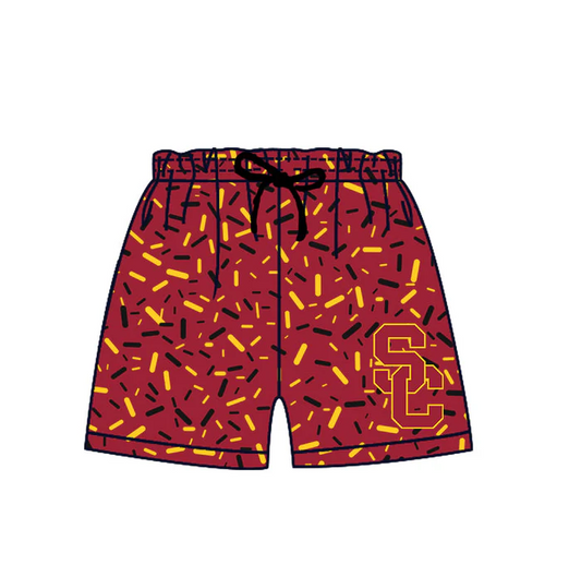 6.14 Preorder (moq 5)Baby Boys Red SC Drip Team Shorts Bottoms