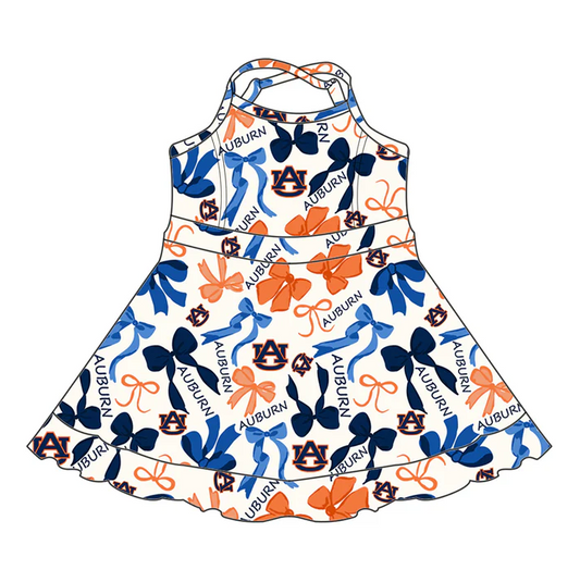 6.17 Preorder (moq 5)Baby Girls Strap AU Bows Plaid Ruffle Shorts Team Knee Length Dresses