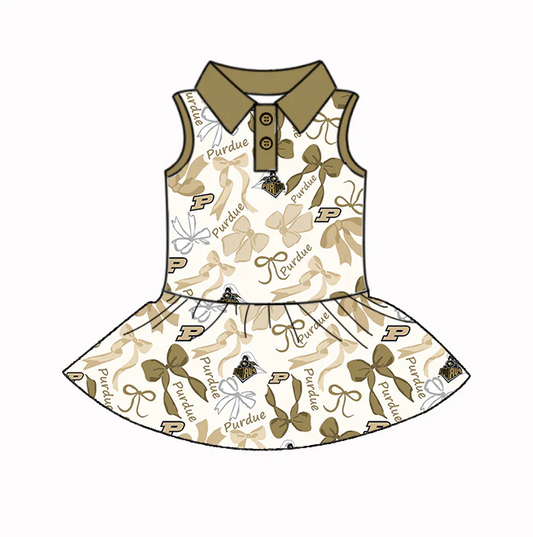 6.17 Preorder (moq 5)Baby Girls Sleeveless Olive P Bows Plaid Button Team Knee Length Dresses