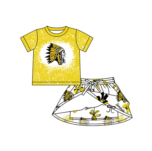 6.21 Preorder (moq 5)Baby Girls Seminole Indians team Top Skirt Skort Sets