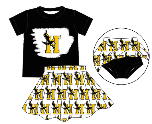 6.21 Preorder (moq 5)Baby Girls Hobbs Eagles Top Bummie Skorts Team Sets