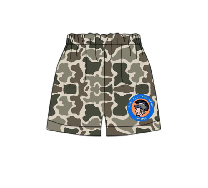 6.27 Preorder(moq 5) Baby Boys Camouflage Trojans Team Sports Shorts