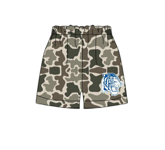 6.27 Preorder(moq 5) Baby Boys Camouflage Blue Tiger Team Sports Shorts