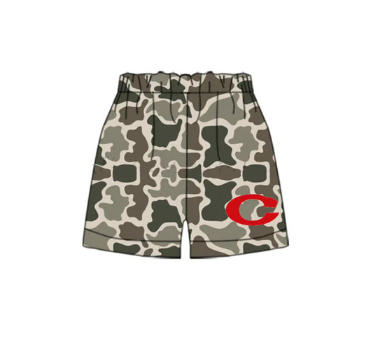 6.27 Preorder(moq 5) Baby Boys Camouflage Red C Team Sports Shorts