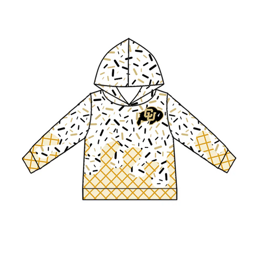 6.30 Preorder (moq 5)Baby Boys Long Sleeves Black CU Drip Team Hoodies Top