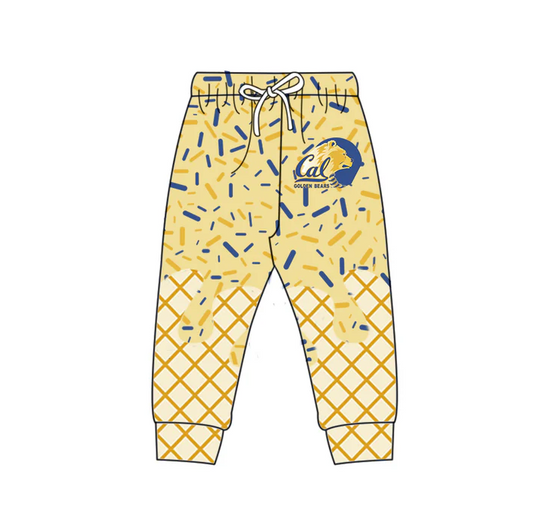 6.30 Preorder (moq 5)Baby Boys Yellow Golden Bears Drip Team Pant