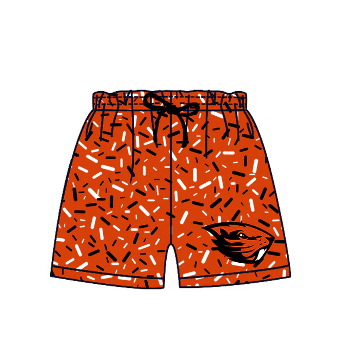 6.30 Preorder (moq 5)Baby Boys Orange Eagle Drip Team Shorts Bottom