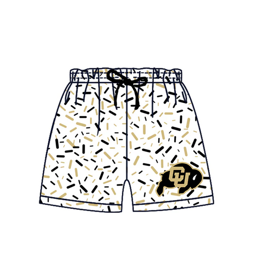 6.30 Preorder (moq 5)Baby Boys Black CU Drip Team Shorts Bottom