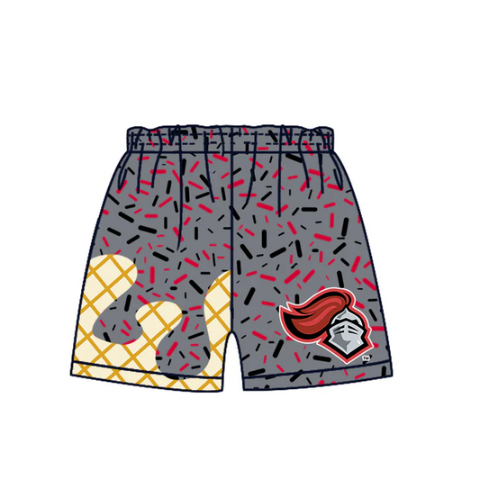 6.30 Preorder (moq 5)Baby Boys Gray Spartan Drip Team Shorts Bottom