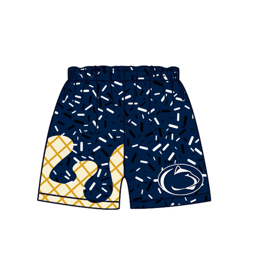 6.30 Preorder (moq 5)Baby Boys Navy Cheetah Drip Team Shorts Bottom