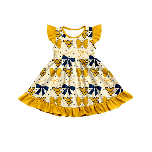 7.1 Preorder (moq 5)Baby Girls Mountaineers Flutter Sleeve Knee Length Dresses