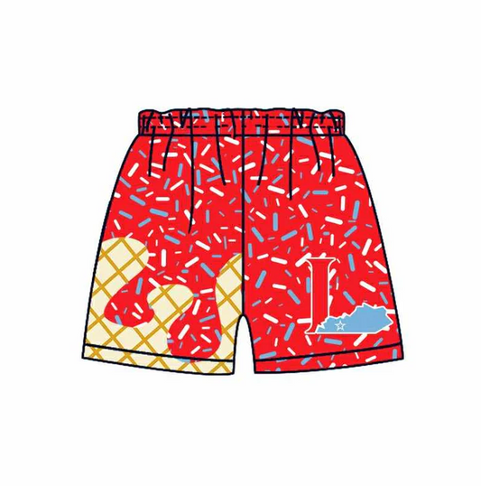 7.1 Preorder (moq 5)Baby Boys Drip Red L Sprinkles Team Shorts Bottoms