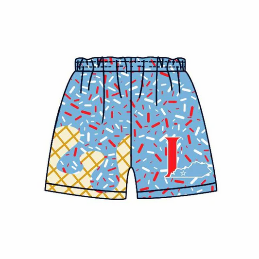 7.1 Preorder (moq 5)Baby Boys Drip Blue L Sprinkles Team Shorts Bottoms