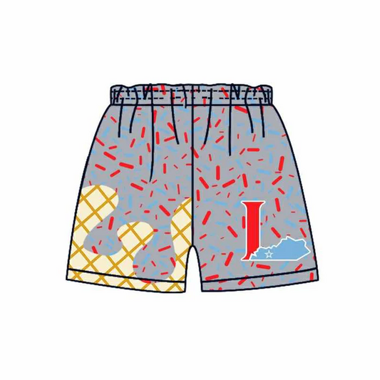 7.1 Preorder (moq 5)Baby Boys Drip Grey L Sprinkles Team Shorts Bottoms