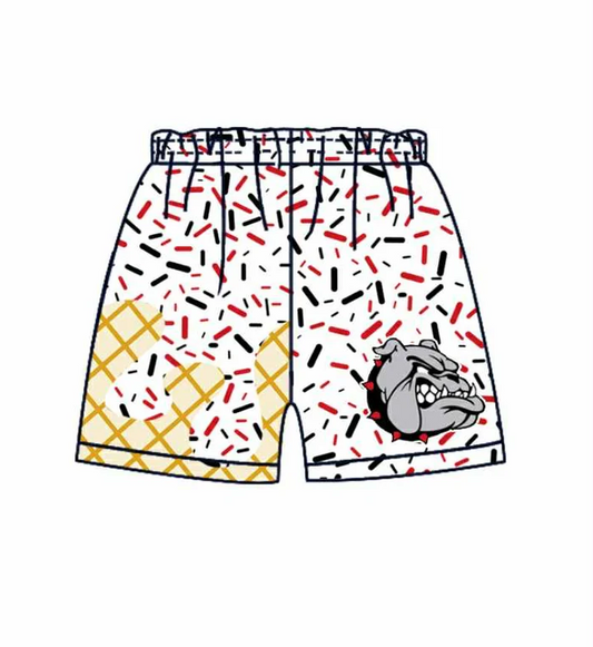 7.1 Preorder (moq 5)Baby Boys Drip White Bulldogs Sprinkles Team Shorts Bottoms