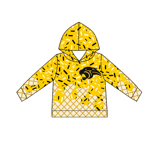 7.1 Preorder (moq 5)Baby Boys Long Sleeves Golden Team Hoodies Top