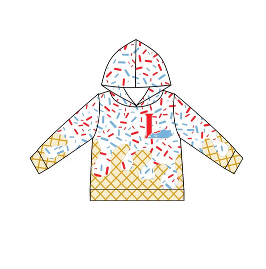 7.1 Preorder (moq 5)Baby Boys White Long Sleeves L Drip Team Hoodies Top