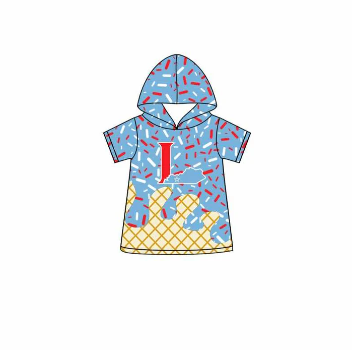7.1 Preorder (moq 5)Baby Boys Blue Short Sleeves L Drip Team Hoodies Top