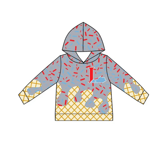 7.1 Preorder (moq 5)Baby Boys Grey Long Sleeves L Drip Team Hoodies Top