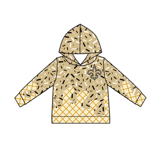 7.2 Preorder (moq 5)Baby Boys Long Sleeves Drip Yellow Anchors Team Hoodies Top