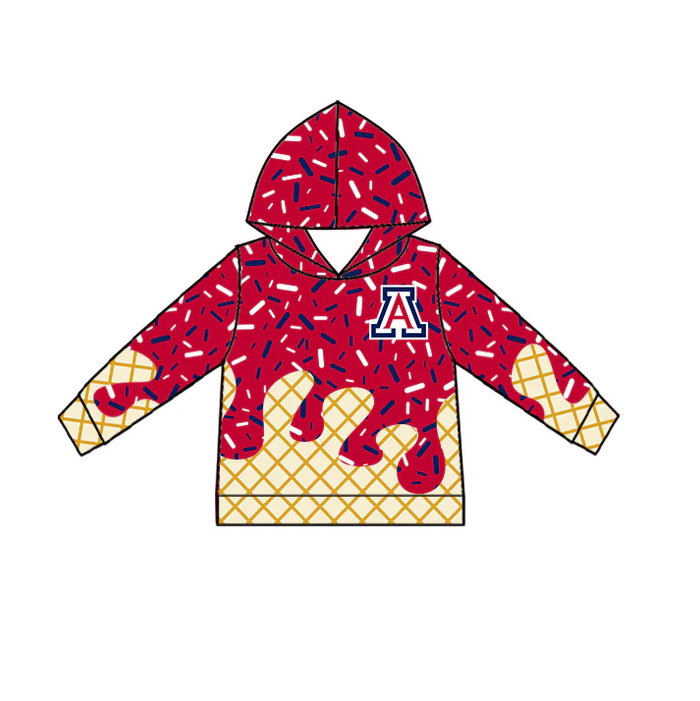 7.2 Preorder (moq 5)Baby Boys Red Long Sleeves W Drip Team Hoodies Top