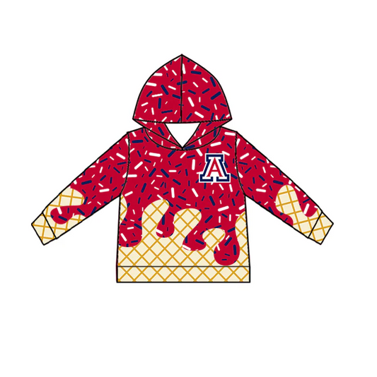 7.2 Preorder (moq 5)Baby Boys Red Long Sleeves W Drip Team Hoodies Top