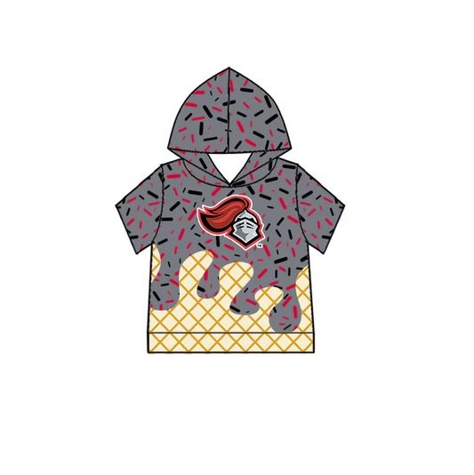 7.2 Preorder (moq 5)Baby Boys Long Sleeves Red W Drip Team Hoodies Top