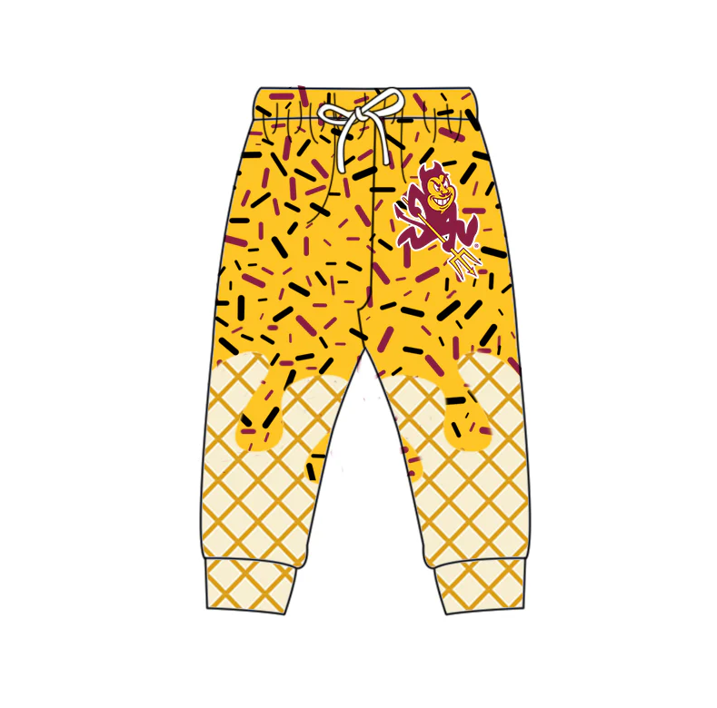 7.2 Preorder (moq 5)Baby Boys Yellow Trident Drip Team Pant