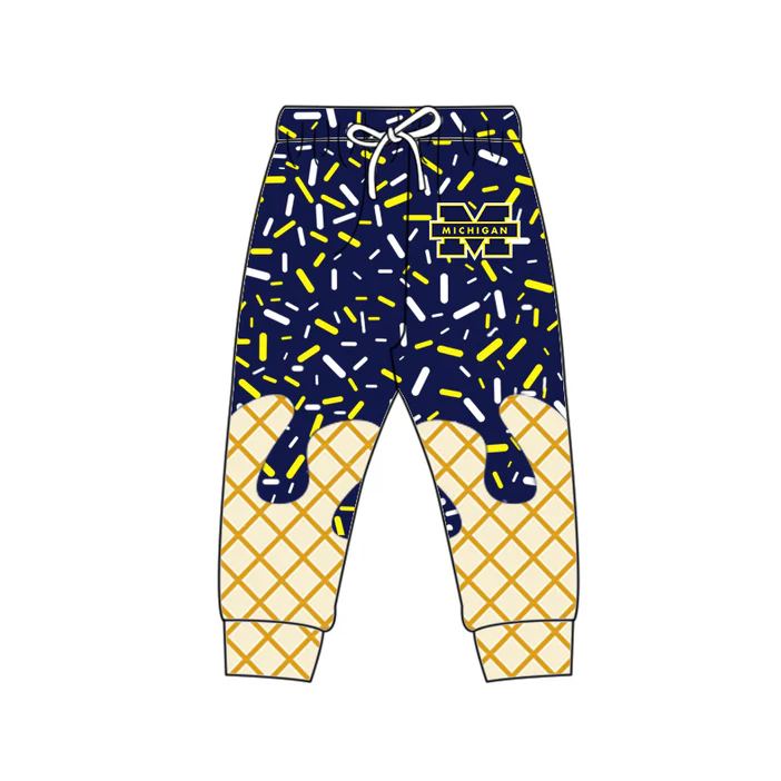 7.2 Preorder (moq 5)Baby Boys Navy Michigan Drip Team Pant