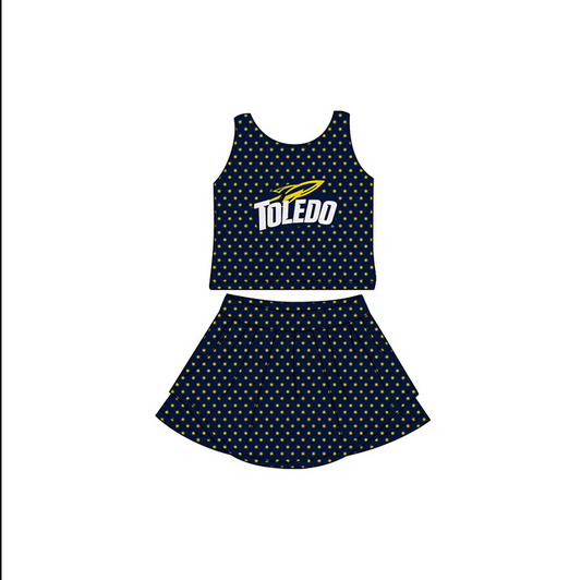 7.3 Preorder (moq 5)Baby Girls Toledo Sleeveless Top Skorts Team Set