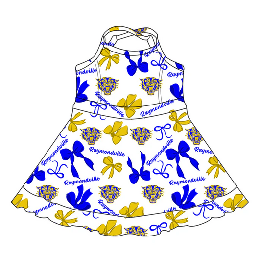 7.3Preorder (moq 5)Baby Girls Strap Raymondville Bows Plaid Shorts Ruffle Team Knee Length Dresses