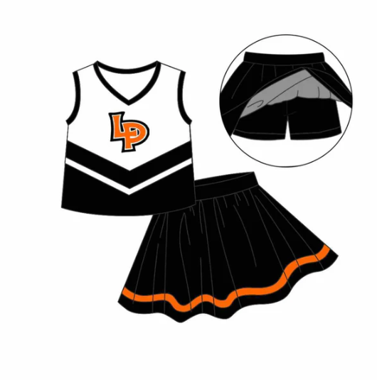 7.11 Preorder (moq 5)Baby Girls LP team Top Skirt Skort Sets