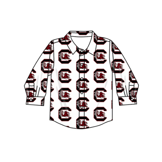 7.14 Preorder (moq 5)Baby Boys Long Sleeves Red Bull C Plaid Team Zipper Shirts Top