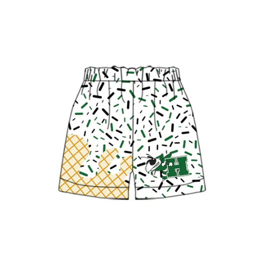 7.15 Preorder moq 5 Baby Boys Green Drip H Team Shorts Bottom