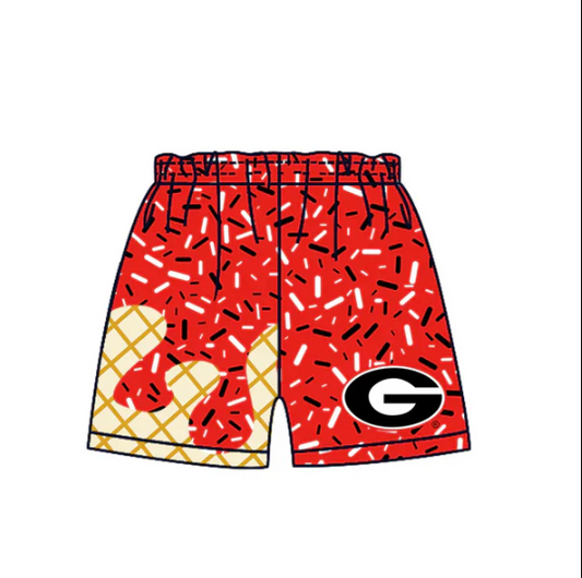 7.15Preorder moq 5 Baby Boys Red Drip G Team Shorts Bottom