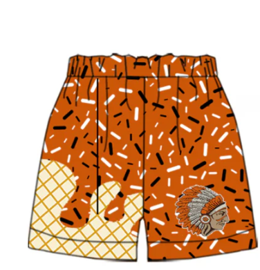 7.15 Preorder moq 5 Baby Boys Orange Drip Man Team Shorts Bottom