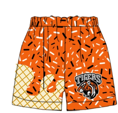 7.15 Preorder moq 5 Baby Boys Orange Drip Tigers Team Shorts Bottom